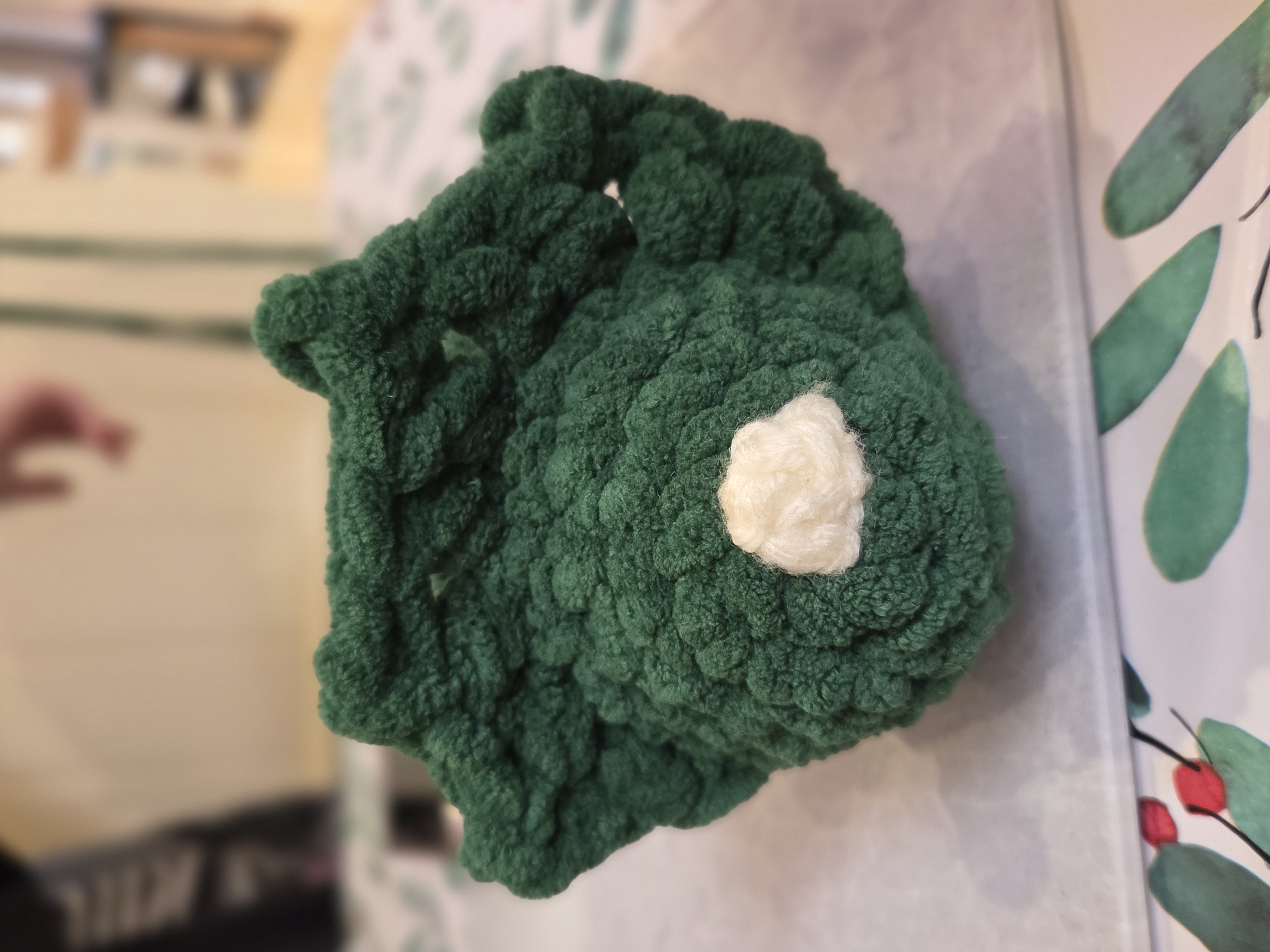 Green crochet dinosaur image 1